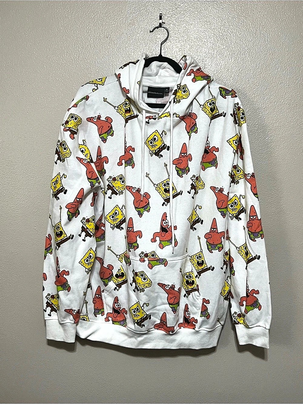 Nickelodeon SpongeBob SquarePants Patrick Hoodie All Over Print White XL